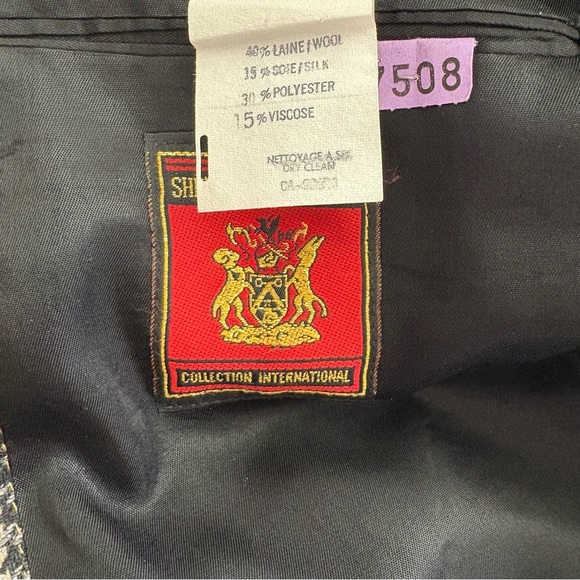 Vintage Shetland Clothes Collection Wool Silk Blend Houndstooth Blazer Men’s XL - Picture 7 of 9